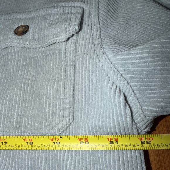 Buffalo David Bitton Men's Blue Corduroy Button Front Shacket Large Pockets - Picture 4 of 9